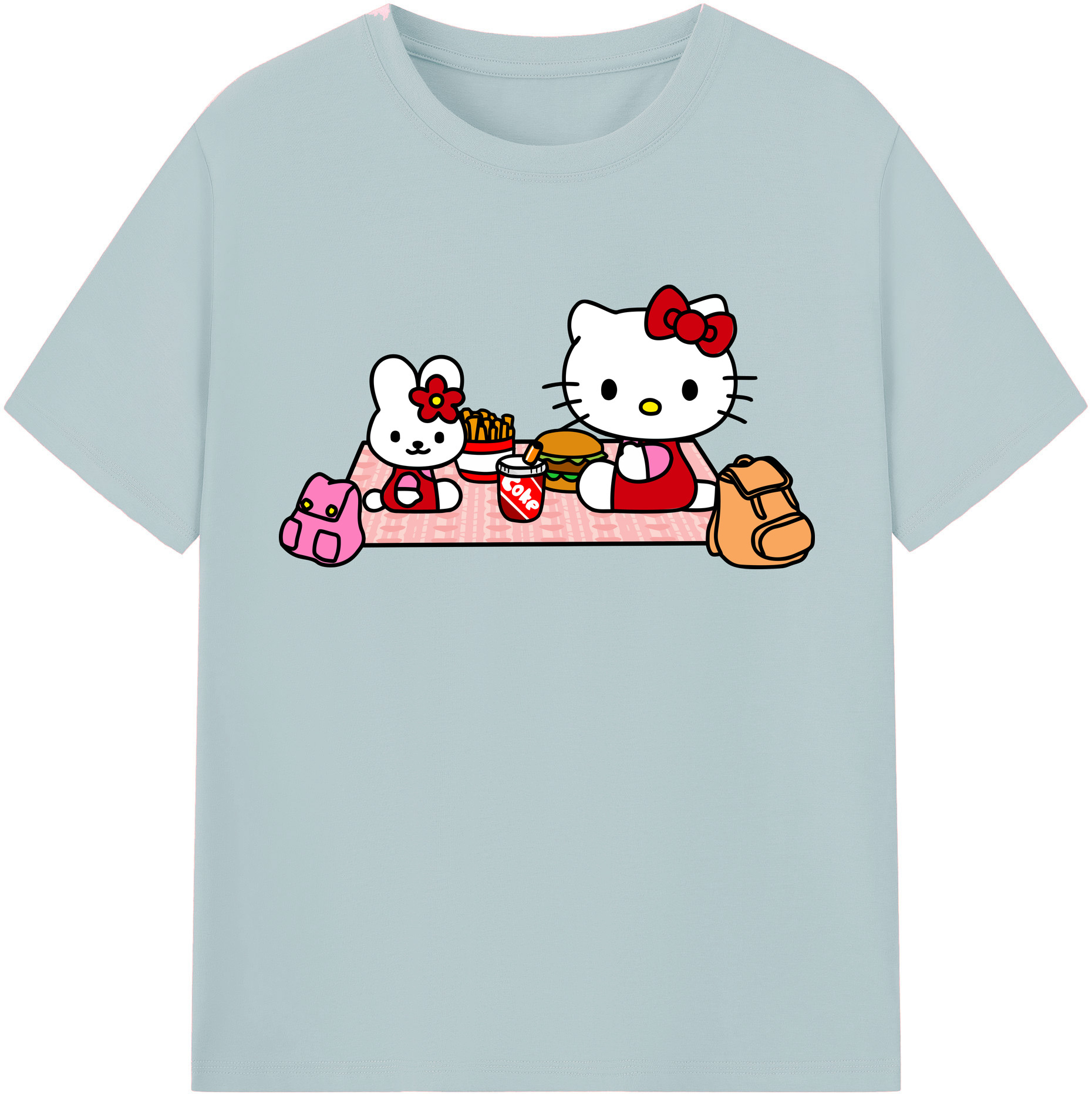 （画像用） Hello Kitty ハローキティ 綿100％半袖Tシャツ（フロントプリント）